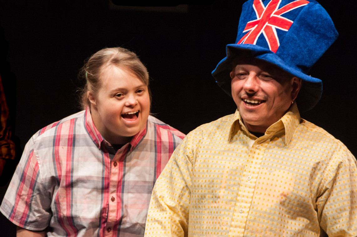Rehearsal image of the Company of Launchpad, Sheffield Theatres' project for adults 18+ with learning disabilities and/or Autism