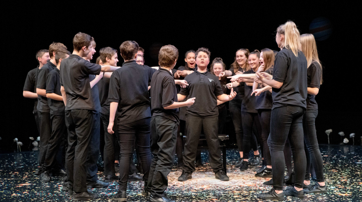 Young people attending a workshop at Sheffield Theatres