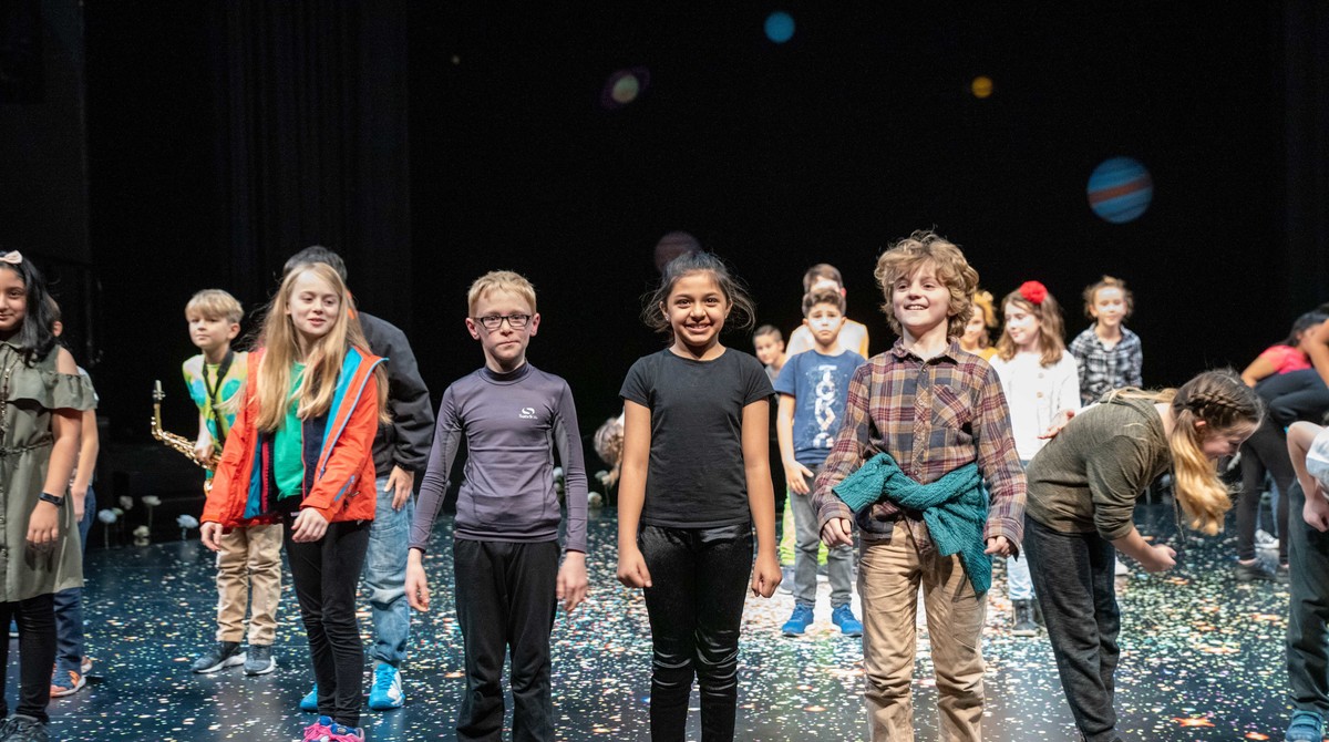 Children people attending a workshop at Sheffield Theatres