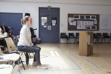 Director of Love and Information, Caroline Steinbeis, in rehearsals